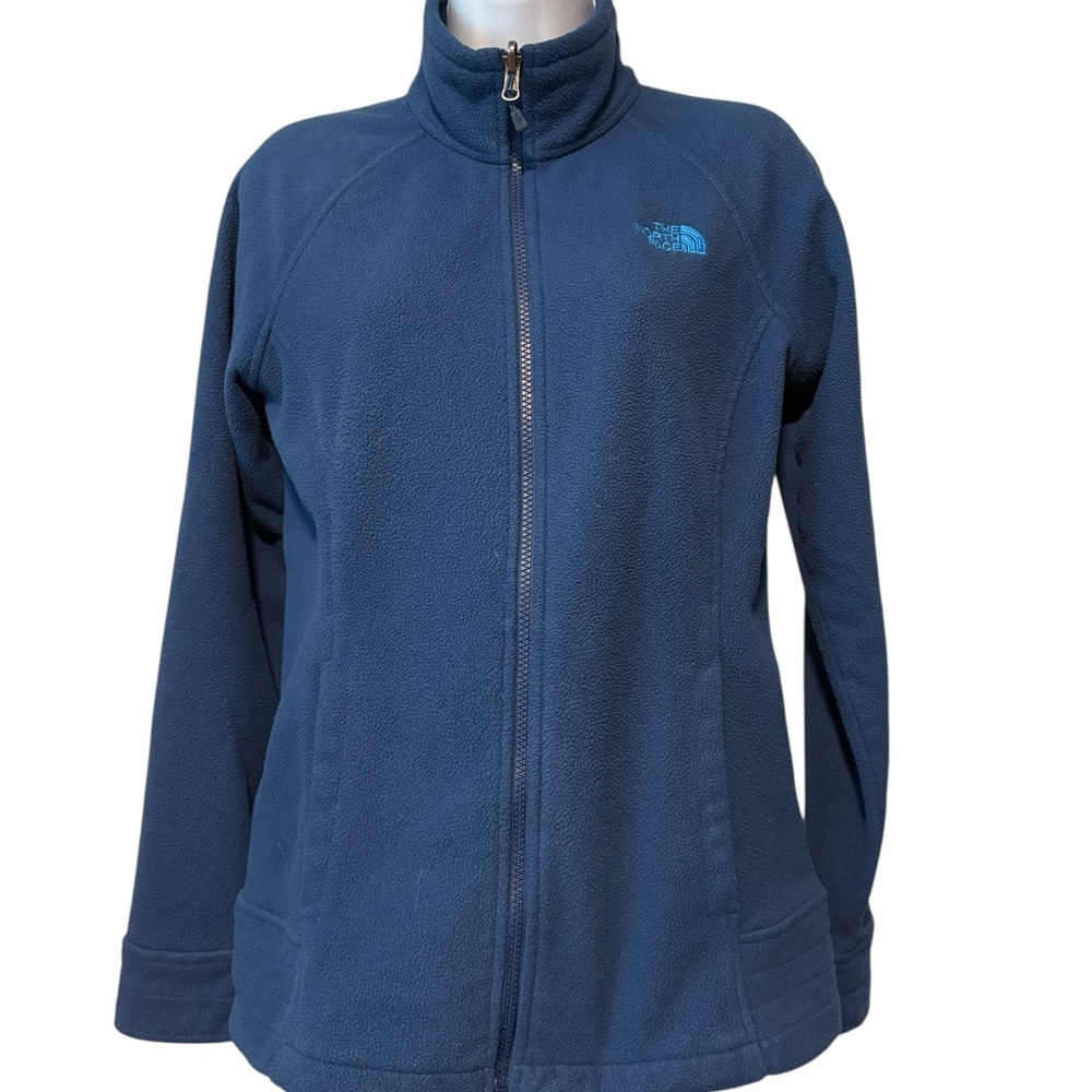 The North Face Women's Fleece Mock Neck Full Zip Up Jacket Blue M
